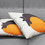 Lazy Black Cat And Orange Ball Themed Cushion Cover, thumbnail 4 of 7