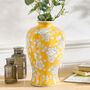Yellow Floral Ceramic Vase, thumbnail 1 of 4