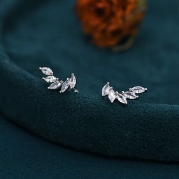 Marquise Cz Cluster Screwback Earrings, 6 of 11