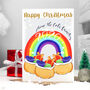 Rainbow Family Name Christmas Card, thumbnail 1 of 8
