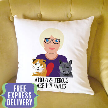 Personalised Cat Lady Cushion, 2 of 12