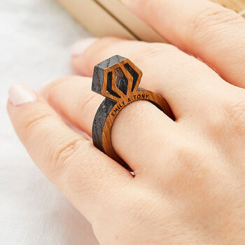 Personalised Wood Proposal Engagement Ring, 2 of 4