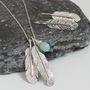 Feather Silver Jewellery Necklace And Earring Set, thumbnail 1 of 4