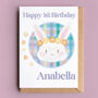 Bunny Personalised First Birthday Card For Girl, thumbnail 1 of 2