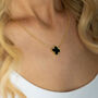 Black Four Leaf Clover Necklace, thumbnail 1 of 6