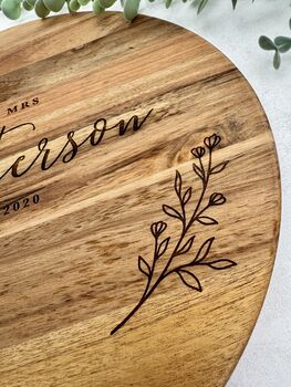 Personalised Engraved Acacia Cheese Board, 5 of 8