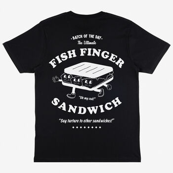 Fish Finger Sandwich Unisex Graphic T Shirt In Black, 7 of 7