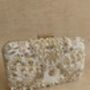White Handcrafted Rectangular Pearl Clutch Bag, thumbnail 1 of 10