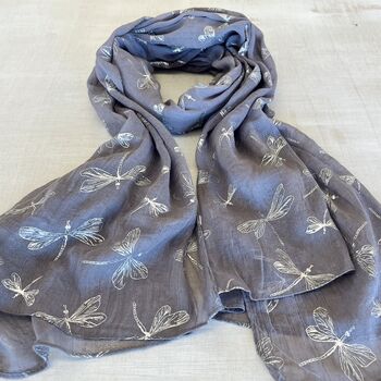 Silver Metallic Dragonfly Scarf, 2 of 6