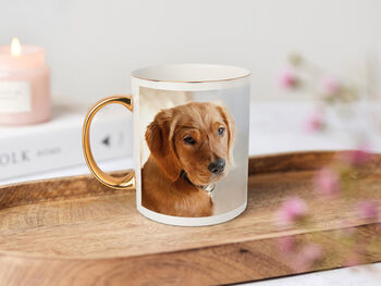 Personalised Bone China Mug With Gold Handle And Rim, 2 of 2