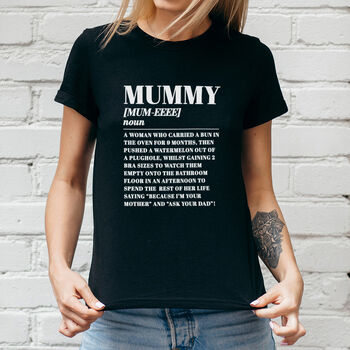 Mummy Funny Dictionary Meaning Definition T Shirt, 2 of 3