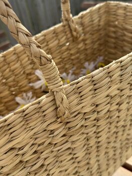 Hand Woven Eco Friendly Seagrass Basket With Handles, 8 of 10