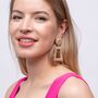 Vintage Hollow Geometric Foil Square Drop Earrings, thumbnail 3 of 8