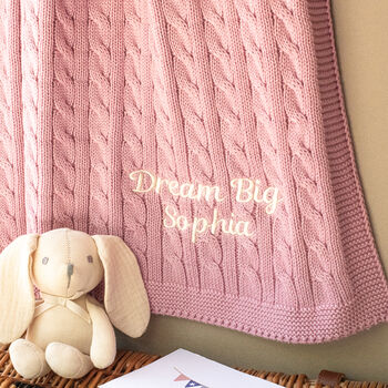 Luxury Baby Girl Cable Blanket, 2 of 12
