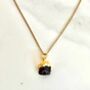 January Birthstone Necklace, Garnet, Gold Plated, thumbnail 2 of 4