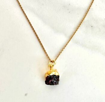 January Birthstone Necklace, Garnet, Gold Plated, 2 of 4