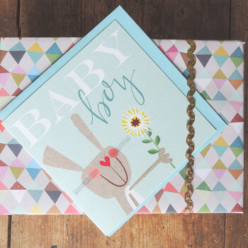 Bunny Baby Boy Greetings Card, 5 of 5