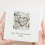 Personalised 5th Anniversary Birch Tree Heart Card, thumbnail 1 of 7