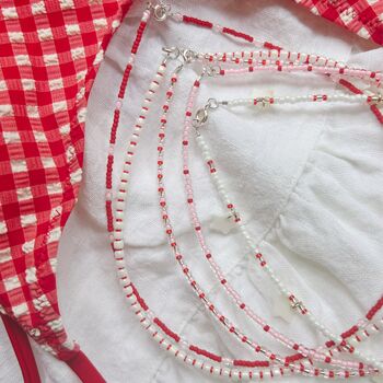 White And Red Beaded Necklace, 6 of 6
