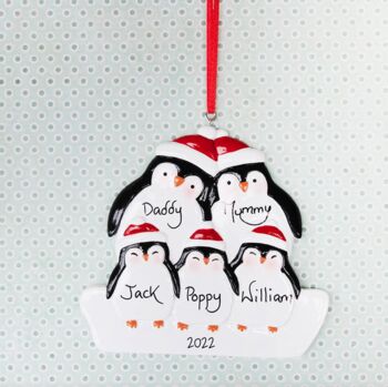 Personalised Penguin Family Decoration, 3 of 3