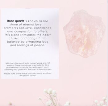 Raw Rose Quartz Healing Crystal Gift Set Libra, 3 of 5