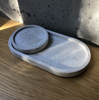 Oval Coaster Display Tray | Concrete Jesmonite, 6 of 9