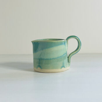 Ceramic Loop Handle Mini Jugs 180ml 6floz Capacity With Splash Design, 8 of 12