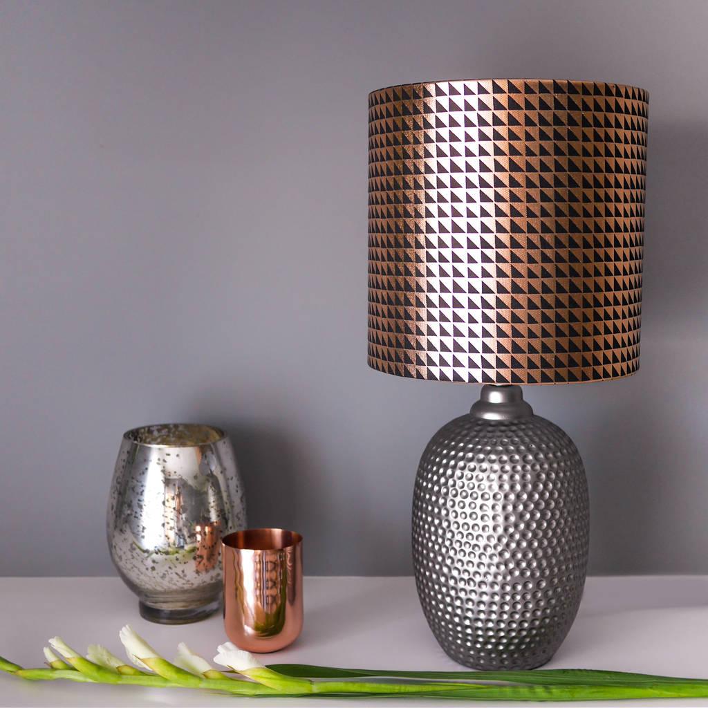 Geometric Lampshade In Black And Copper By Penelope Hope