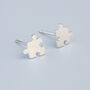Sterling Silver Jigsaw Puzzle Piece Stud Earrings, thumbnail 2 of 5