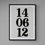 Personalised Special Date Grey And Black Wall Art, thumbnail 2 of 5