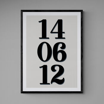 Personalised Special Date Grey And Black Wall Art, 2 of 5