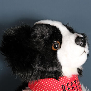 Border Collie Toy Dog, Optional Personalised Bandana, 5 of 6