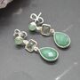 Green Amethyst, Sillimanite, Aventurine Silver Earrings, thumbnail 10 of 10