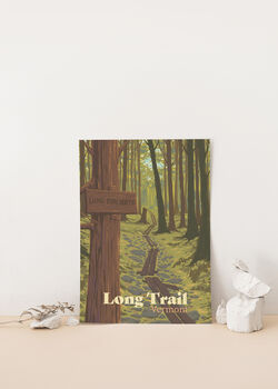 Long Trail Vermont USA Travel Poster Art Print, 2 of 8