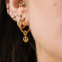 Vermeil Gold Peace Sign Hoops, thumbnail 2 of 4
