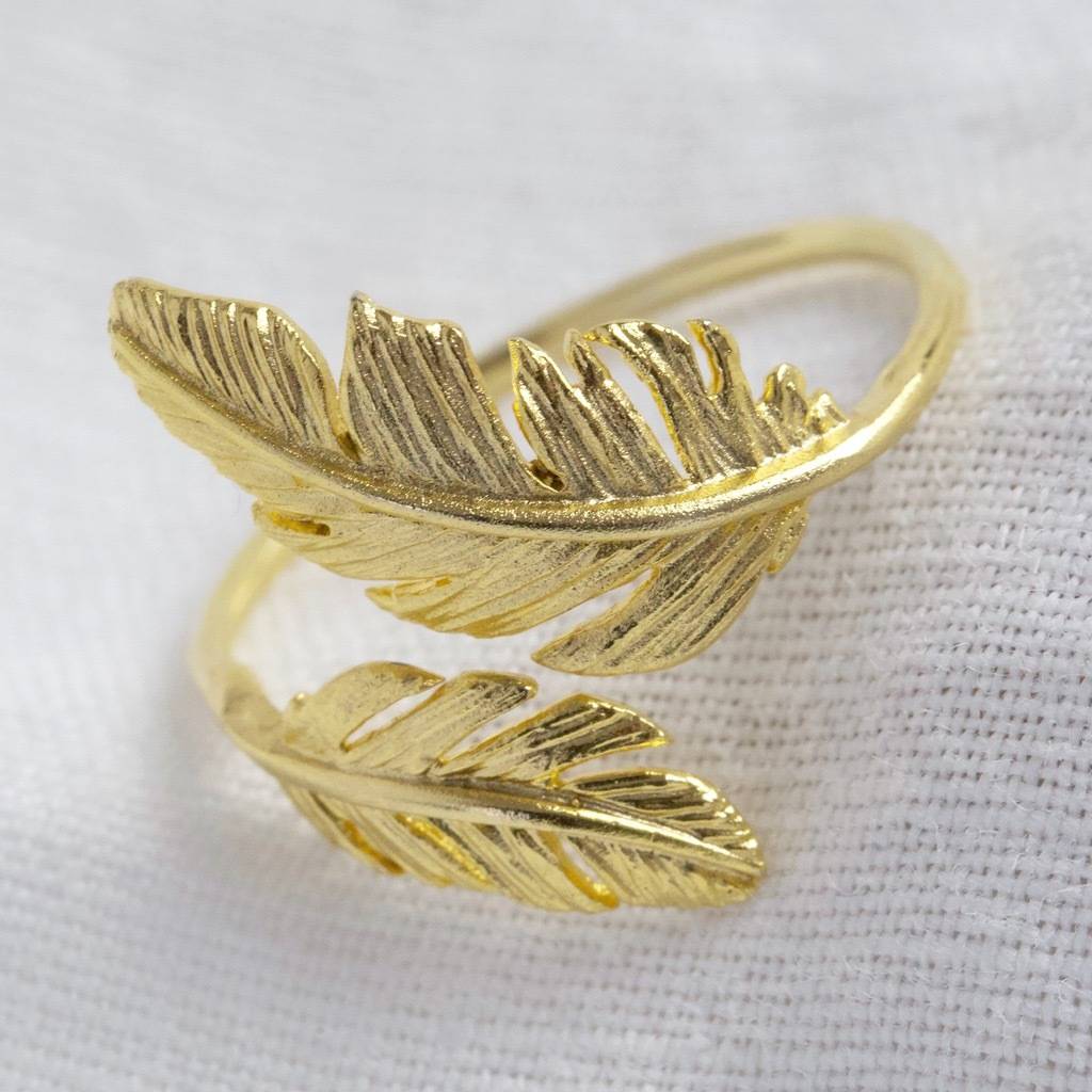 Adjustable Feather Ring By Lisa Angel | notonthehighstreet.com