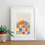 Cats On Patchwork Quilt Art Print, thumbnail 2 of 3