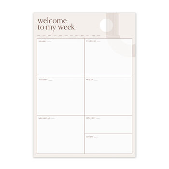 A4 Weekly Desk Planner 'Welcome To My Week', 8 of 8