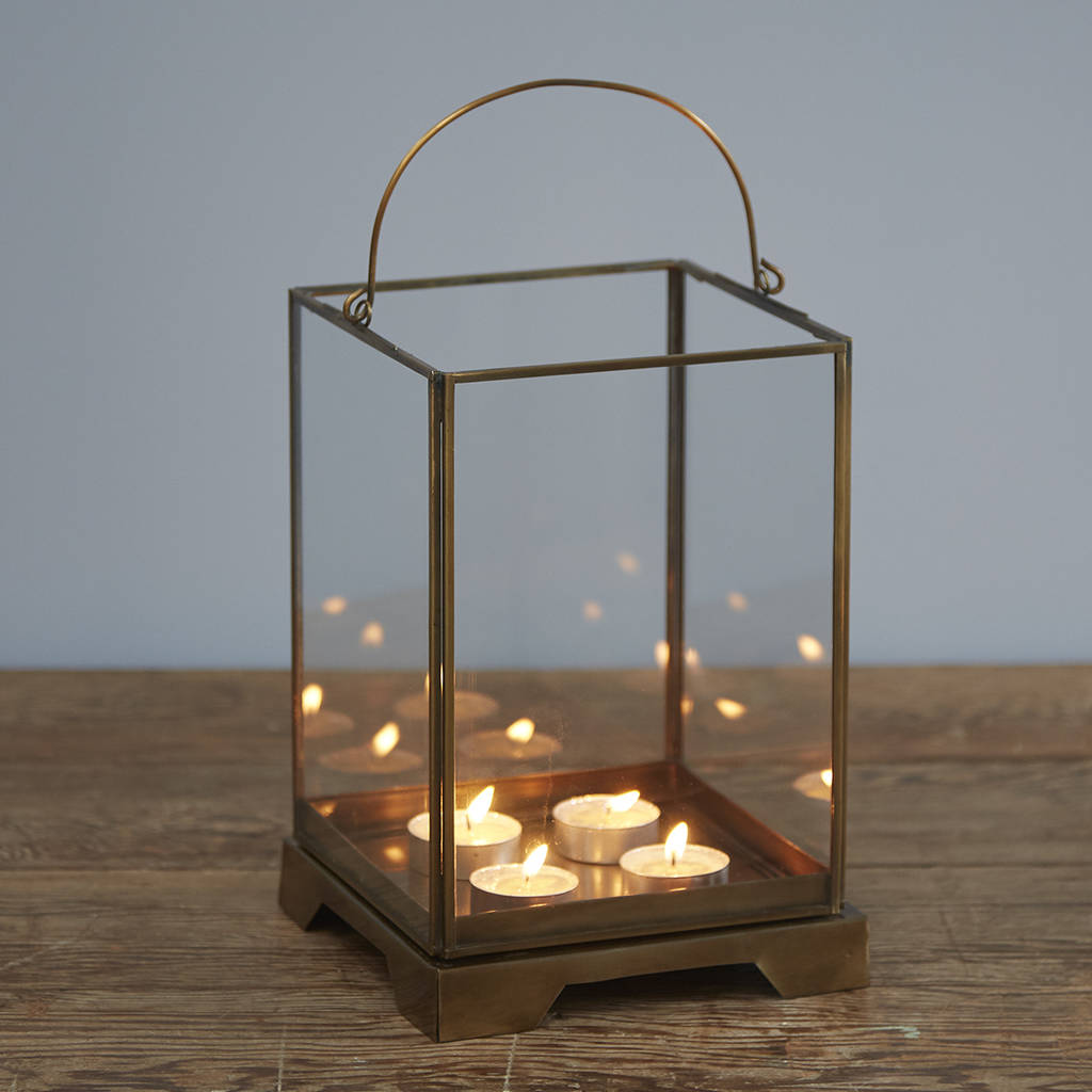 Handmade Antique Effect Brass Candle Lantern By Paper High ...