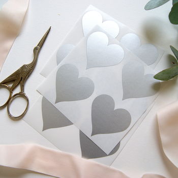 Silver Heart Decorative Stickers, 4 of 6