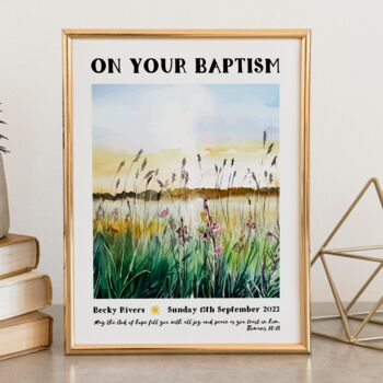 Personalised Baptism Meadows Print Baptism Gift, 3 of 5