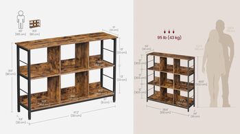 Bookcase Industrial Display Storage Rack Shelf Unit, 2 of 8