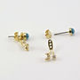 Two Way Turquoise Moon And Star Earrings, thumbnail 4 of 11