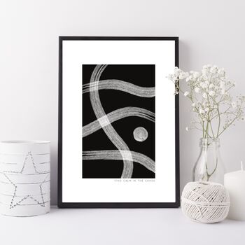 Personalised Monochrome Abstract Art Print, 2 of 2