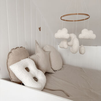 Boucle Cloud And Moon Mobile Nursery Decor, 3 of 6