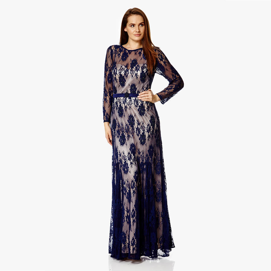 lace evening bula long dress by dynasty london | notonthehighstreet.com