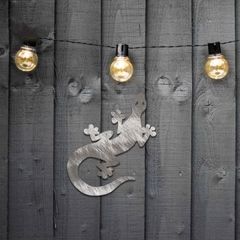 Garden Wall Sculpture Metal Gecko Lizard Art, 5 of 10