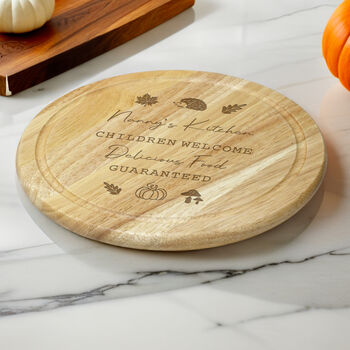 Personalised Autumn Wooden Chopping Board, 2 of 3