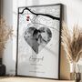 Personalised Engagent Map And Photo Print, Engagement Gift, thumbnail 1 of 5