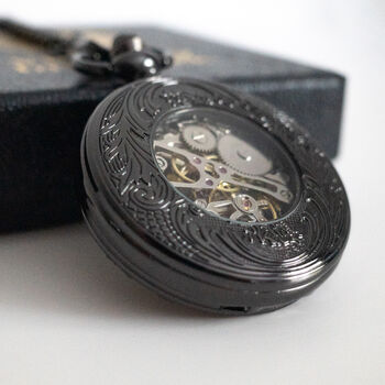 Steampunk Cog Pocket Watch Gunmetal; The Armstrong Two, 7 of 10